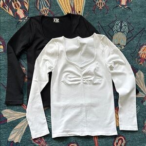 2 for $15. Black and White Long Sleeve Tops